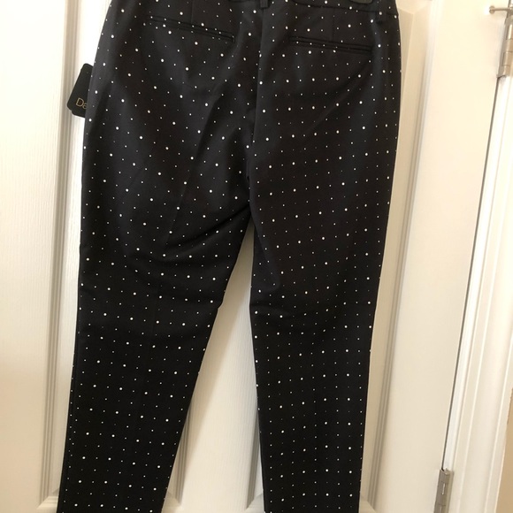 Dalia Modern Fit Black Polka Dot Fitted Pant Size 6 - Picture 4 of 7